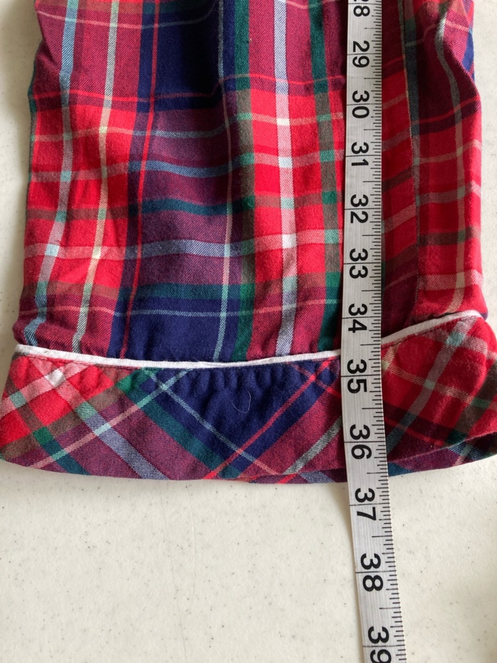 Victoria's Secret Red Navy Plaid Lightweight Cotton Pajama Set - Picture 9 of 11